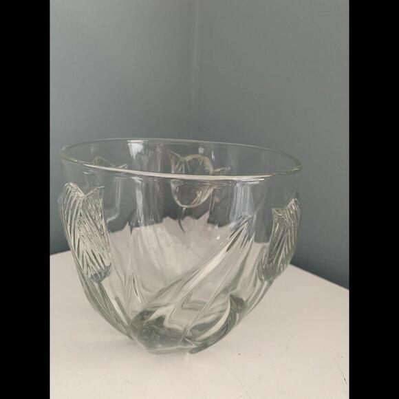 Embossed Tulip Candy Biscuit Dish w/ Lid 8” Tall Leaves Glass Flowers Floral - Picture 7 of 15